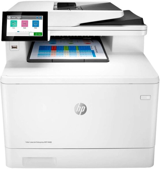 HP Color LaserJet Enterprise M480f 4 in 1 Farblaser-Multifunktionsdrucker weiß