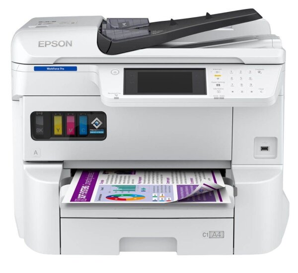 EPSON WorkForce Pro EM-C7100DWF 4 in 1 Tintenstrahl-Multifunktionsdrucker grau