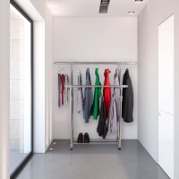 relaxdays Rollgarderobe silber Metall 94,0-160,0 x 95,0-165,0 cm, 1 St.