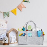 relaxdays Wickeltasche grau