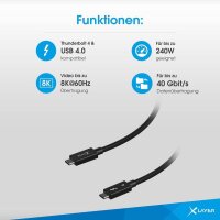 XLAYER Thunderbolt 4 Kabel USB-C 1,0 m schwarz, 1 St.