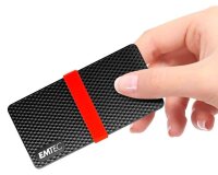 EMTEC Power Plus X200 128 GB externe SSD-Festplatte schwarz, rot