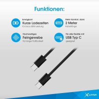 XLAYER USB C USB-Kabel 2,0 m schwarz, 1 St.
