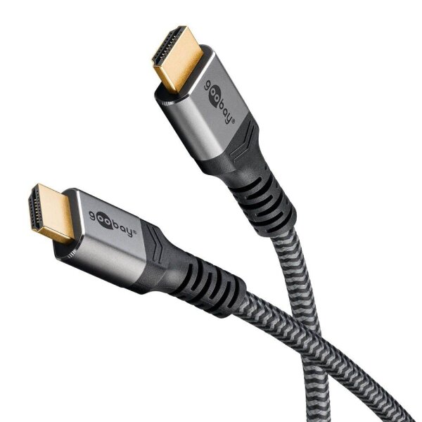 goobay HDMI 2.0 Kabel 3,0 m grau, schwarz, 1 St.