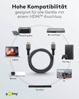 goobay HDMI 2.0 Kabel 3,0 m grau, schwarz, 1 St.