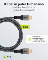 goobay HDMI 2.0 Kabel 3,0 m grau, schwarz, 1 St.
