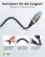 goobay USB A 3.0/RJ45 CAT 6 Kabel 5,0 m grau, schwarz, 1 St.