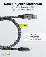 goobay USB A 3.0/RJ45 CAT 6 Kabel 5,0 m grau, schwarz, 1 St.