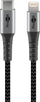 goobay Lightning/USB C Kabel 0,5 m grau, schwarz, 1 St.
