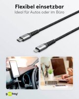 goobay Lightning/USB C Kabel 0,5 m grau, schwarz, 1 St.