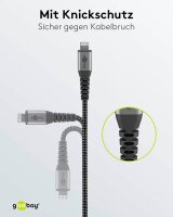 goobay Lightning/USB C Kabel 0,5 m grau, schwarz, 1 St.