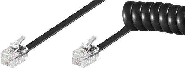 goobay RJ-10 Telefonhörerkabel 7,0 m schwarz, 1 St.