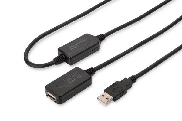 DIGITUS USB-A/USB-A Kabel DA-73102 20,0 m schwarz, 1 St.