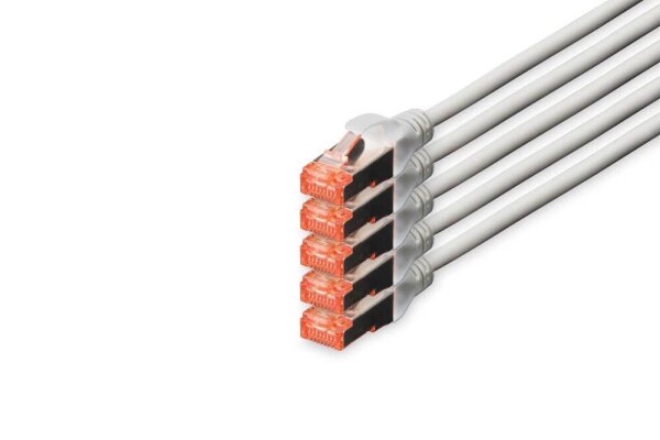 DIGITUS RJ45-Stecker/RJ-45 Stecker Netzwerkkabel DK-1644-150-5 15,0 m grau, 5 St.