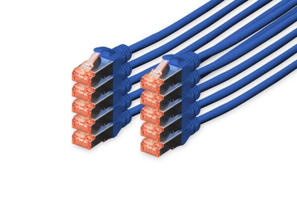 DIGITUS RJ45-Stecker/RJ-45 Stecker Netzwerkkabel DK-1644-010-B-10 1,0 m blau, 10 St.
