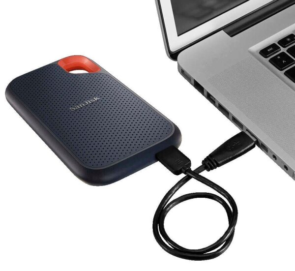 SanDisk Extreme Portable SSD V2 500 GB externe SSD-Festplatte schwarz, orange