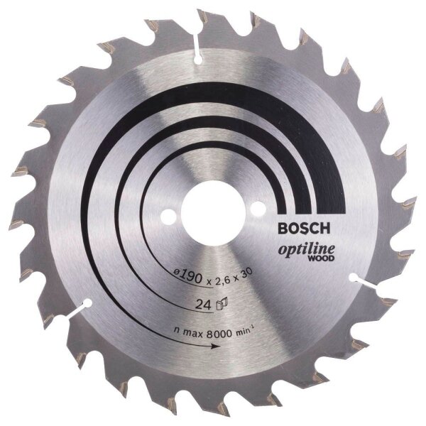 BOSCH Optiline Wood Kreissägeblatt 190,0 mm, 24 Zähne, 1 St.