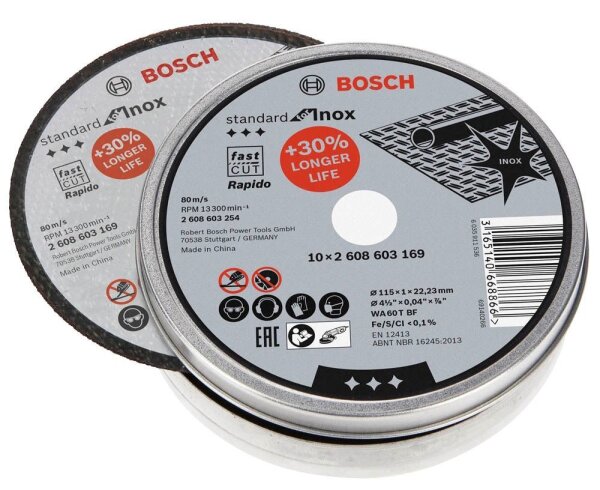 BOSCH Trennscheiben Standard for Inox, 10 St.