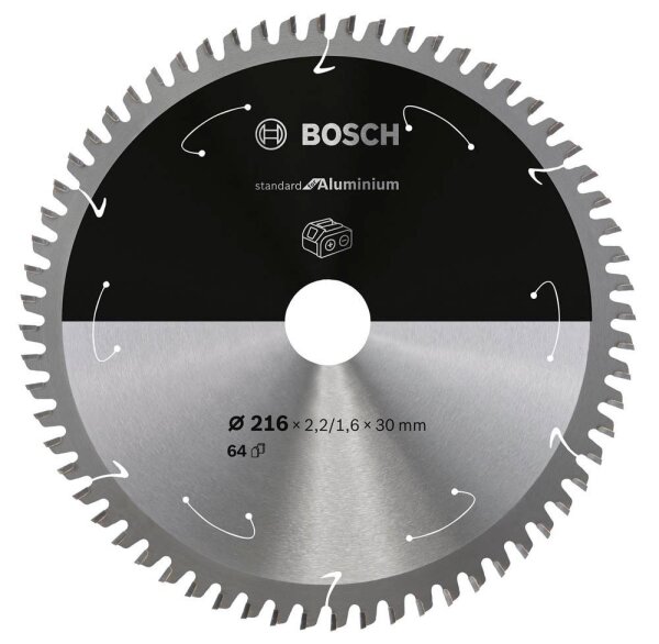 BOSCH Standard for Aluminium Kreissägeblatt 216,0 mm, 64 Zähne, 1 St.