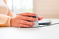 BAKKER ELKHUIZEN Maus ergonomisch kabelgebunden schwarz, silber