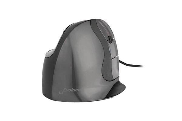 BAKKER ELKHUIZEN Evoluent D Medium Maus ergonomisch kabelgebunden grau, schwarz, silber