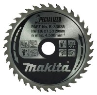 makita B-33635 SPECIALIZED Kreissägeblatt 136,0 mm,...
