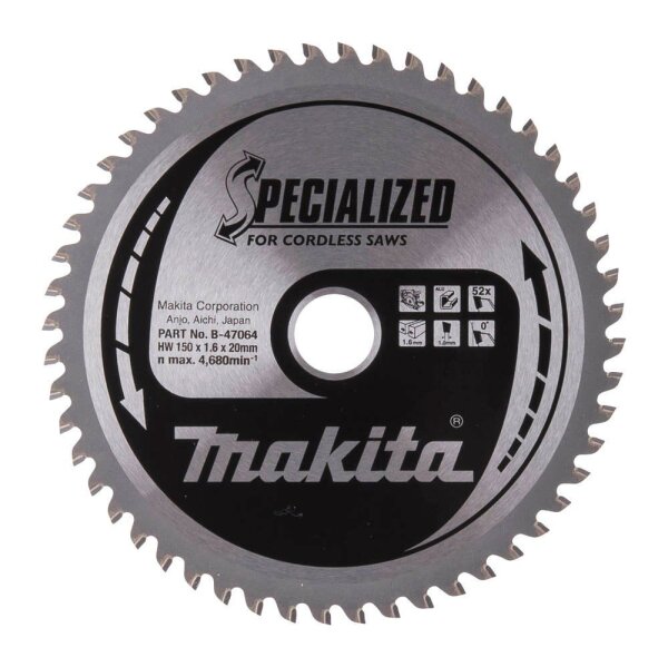 makita B-47064 SPECIALIZED Kreissägeblatt 150,0 mm, 52 Zähne, 1 St.