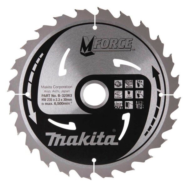 makita B-32063 M-FORCE Kreissägeblatt 235,0 mm, 24 Zähne, 1 St.