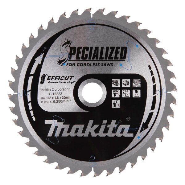 makita E-12223 EFFICCUT Kreissägeblatt 165,0 mm, 40 Zähne, 1 St.