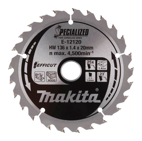 makita E-12120 EFFICUT Kreissägeblatt 136,0 mm, 25 Zähne, 1 St.