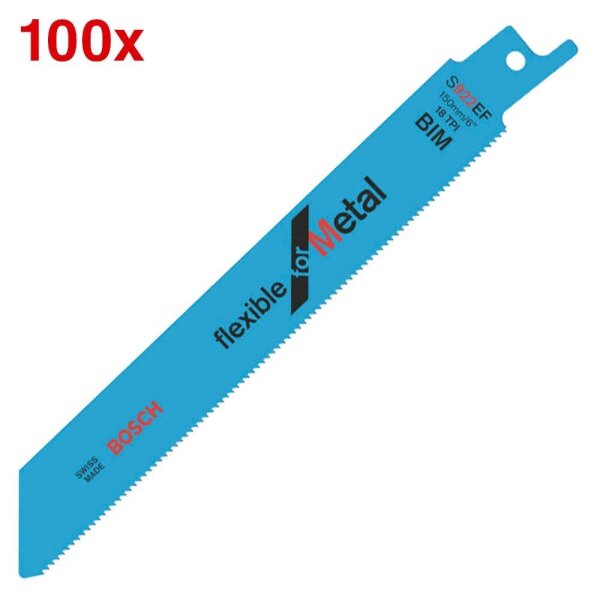 BOSCH S 922 EF Flexible for Metal Säbelsägeblätter, 100 St.