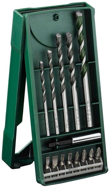 BOSCH Universalbohrer Mini-X-Line, (L = 25 mm) PH1; PZ2; S0,5 x 4; S1,0 x 6; T20; T25, Ø 3/4/5/6/8 mm, 14-teilig