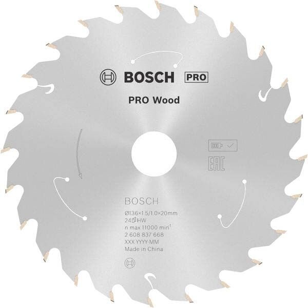 BOSCH PRO Wood Kreissägeblatt 136,0 mm, 24 Zähne, 1 St.