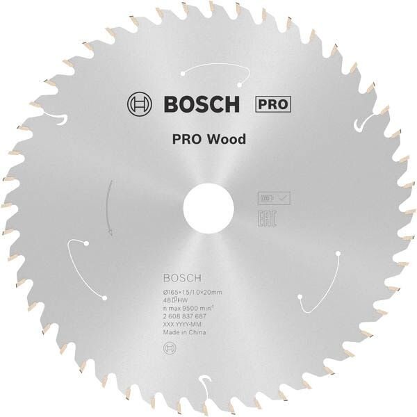 BOSCH PRO Wood Kreissägeblatt 165,0 mm, 48 Zähne, 1 St.