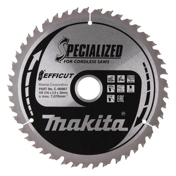makita E-06987 Kreissägeblatt 216,0 mm, 45 Zähne, 1 St.