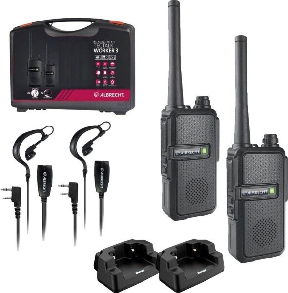 Albrecht Tectalk Worker 3 Funkgeräte-Set schwarz