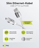 goobay USB-C 3.1/RJ45 Kabel 15,0 m weiß, 1 St.