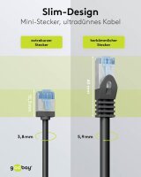 goobay RJ-45 Netzwerkkabel 1,0 m schwarz bis zu 10,00 Gbit/Sek. bis zu 500 MHz, 1 St.