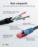 goobay RJ-45 Netzwerkkabel 50,0 m schwarz bis zu 1,0 Gbit/Sek. bis zu 250 MHz, 1 St.