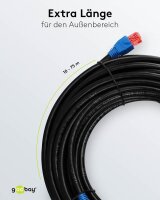 goobay RJ-45 Netzwerkkabel 50,0 m schwarz bis zu 1,0 Gbit/Sek. bis zu 250 MHz, 1 St.