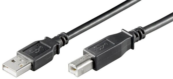 goobay USB 2.0 A/USB 2.0 B Kabel 3,0 m schwarz, 1 St.
