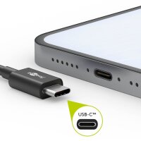 goobay USB 2.0 A/USB C Kabel 0,5 m schwarz, grau, 1 St.