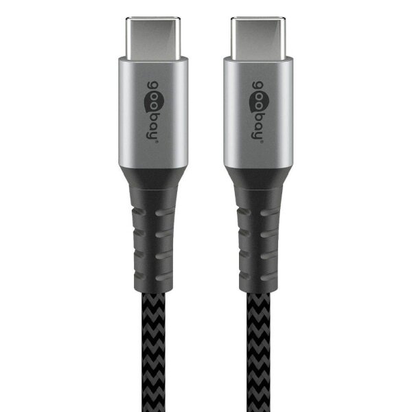 goobay USB C Kabel 2,0 m schwarz, grau, 1 St.