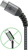 goobay USB C Kabel 2,0 m schwarz, grau, 1 St.