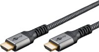 goobay HDMI 2.1 HDMI-Kabel 2,0 m grau, schwarz, 1 St.