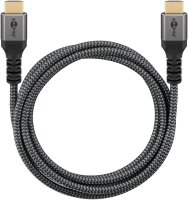 goobay HDMI 2.1 HDMI-Kabel 2,0 m grau, schwarz, 1 St.