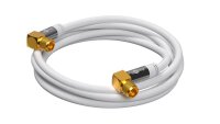 goobay F-Stecker SAT-Kabel 10,0 m weiß, 1 St.