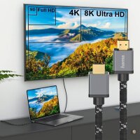 hama Ultra High Speed HDMI Kabel 1,0 m schwarz, grau, 1 St.