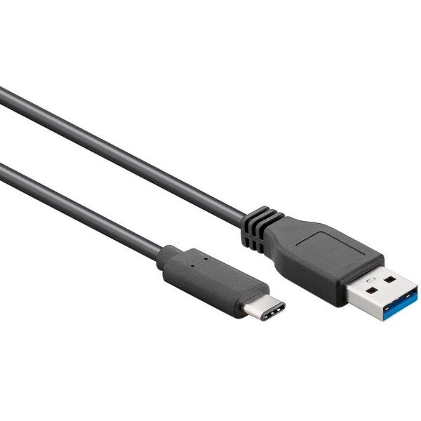 goobay USB C/USB 3.0 A Kabel 0,15 m schwarz, 1 St.