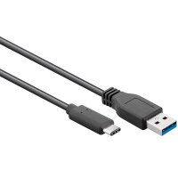 goobay USB C/USB 3.0 A Kabel 0,15 m schwarz, 1 St.